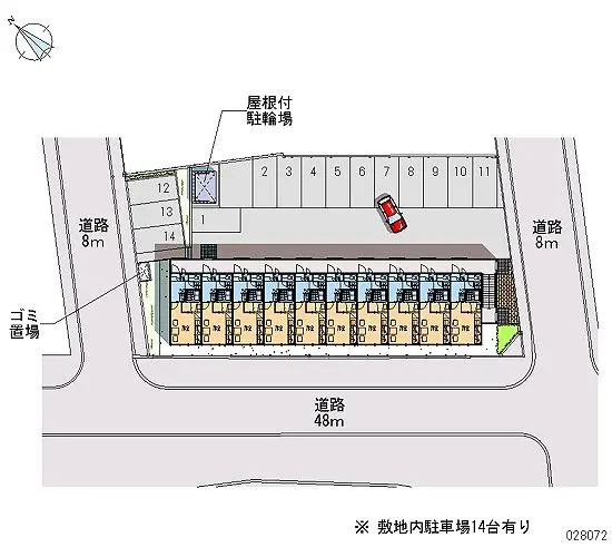 ★手数料０円★札幌市厚別区厚別南４丁目 月極駐車場